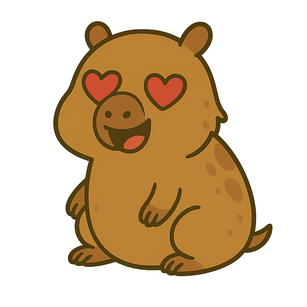 Heart-eyes capybara